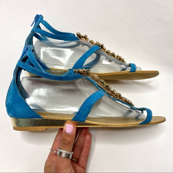 MODERN RUSH blue rhinestone sandals ✨💙 - Picture 9 of 12